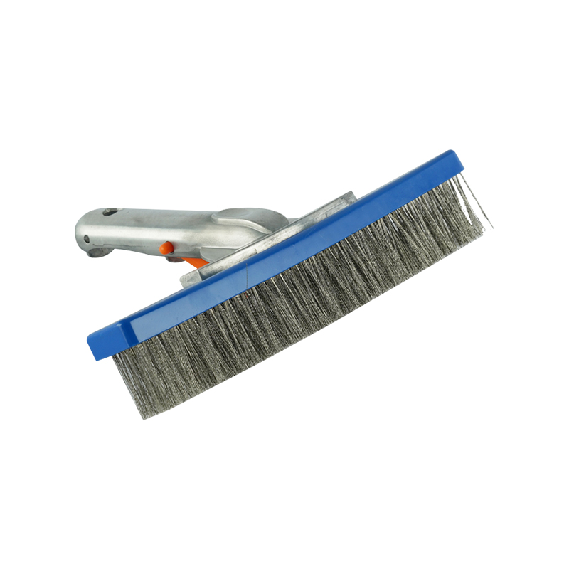 1442 10'/26cm Brosse murale arrière en métal avec manche en aluminium, poils en acier inoxydable