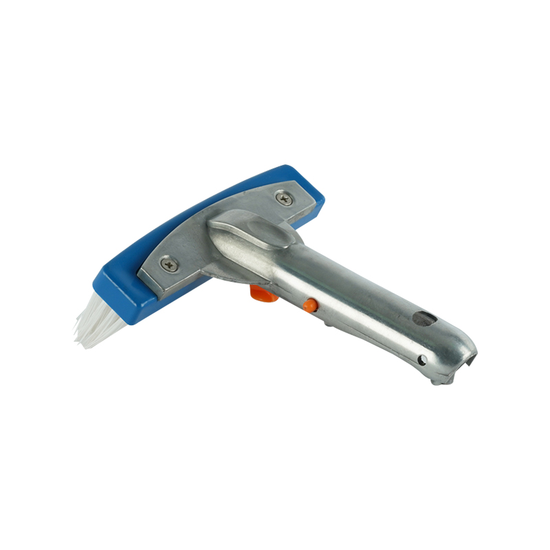 1443 Brosse murale arrière en métal de 14 cm avec manche en aluminium, poils en pp