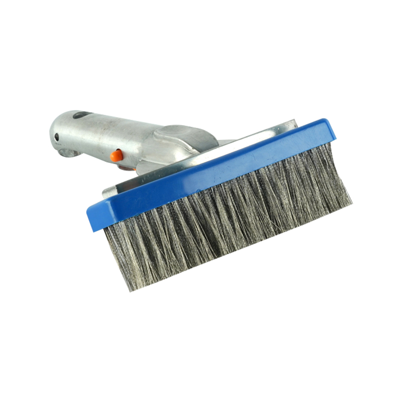 1444 5.5'/14cm Brosse murale arrière en métal avec manche en aluminium, poils en acier inoxydable