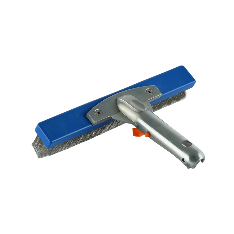 1442 10'/26cm Brosse murale arrière en métal avec manche en aluminium, poils en acier inoxydable