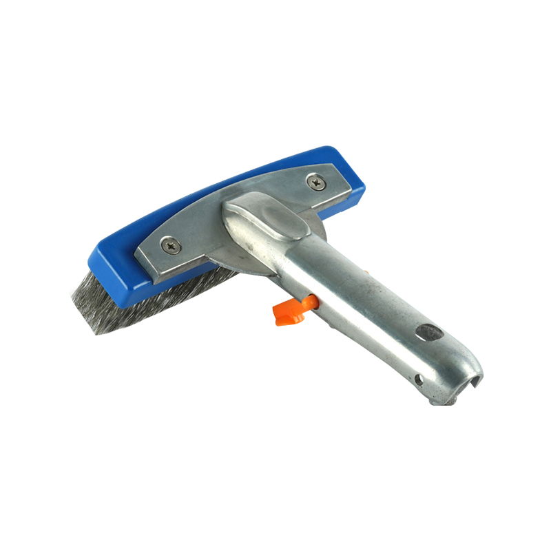 1444 5.5'/14cm Brosse murale arrière en métal avec manche en aluminium, poils en acier inoxydable
