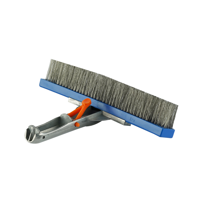 1442 10'/26cm Brosse murale arrière en métal avec manche en aluminium, poils en acier inoxydable